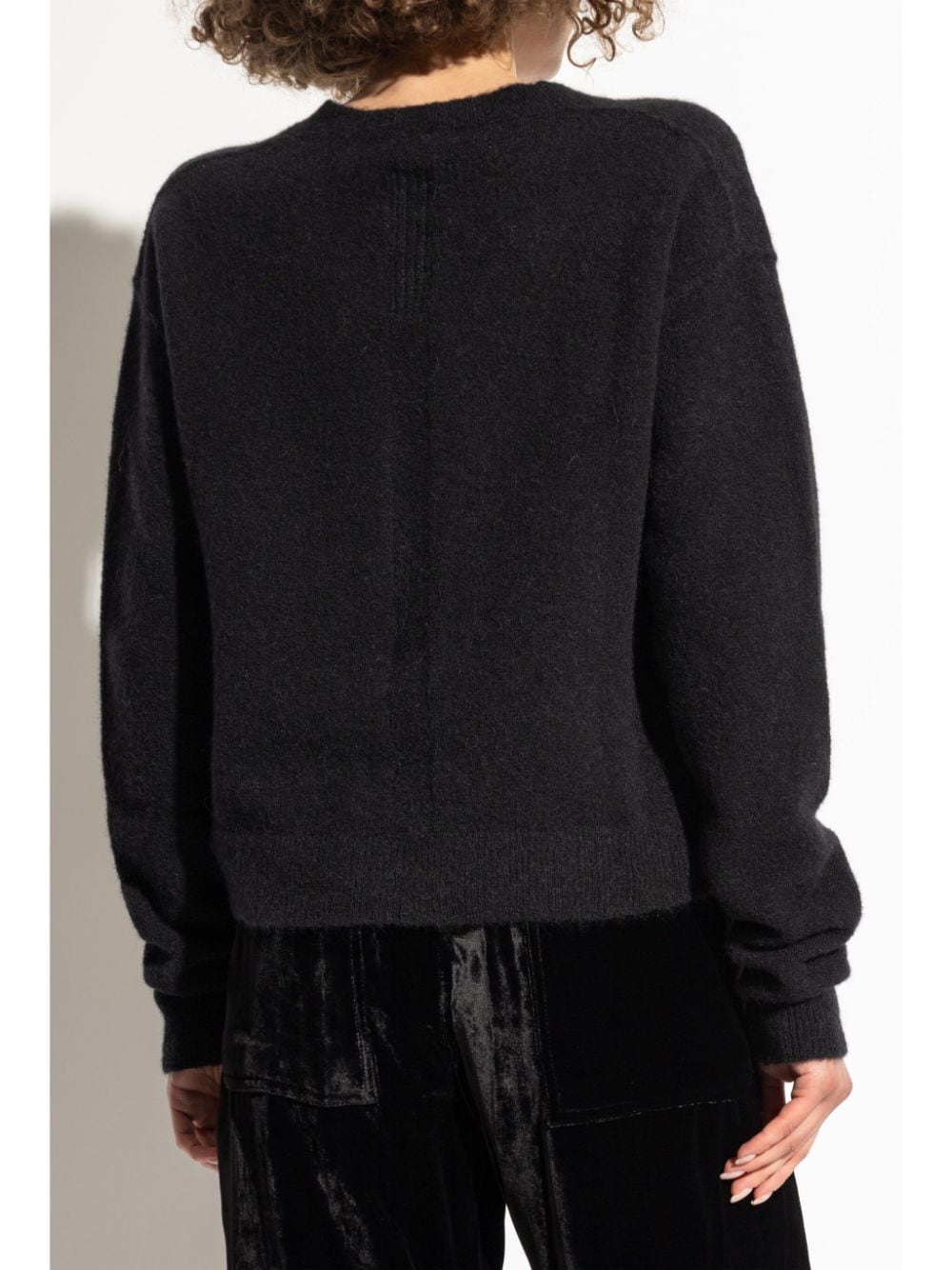 Shop Rick Owens V-neck Ribbed Knit Top In Black