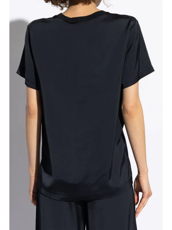 [FABIANA FILIPPI] ビスコース T シャツ Fabiana Filippi デコラティブネック Tシャツ | ブルー