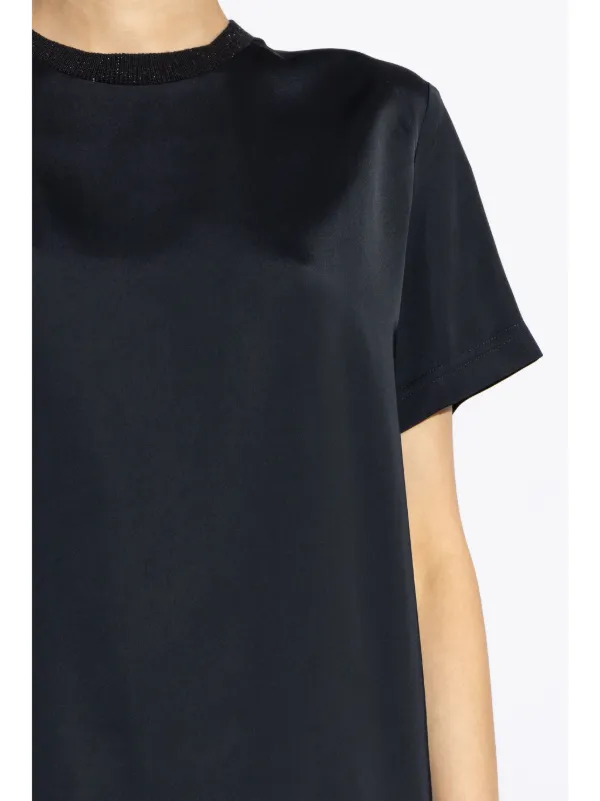Fabiana Filippi デコラティブネック Tシャツ | ブルー