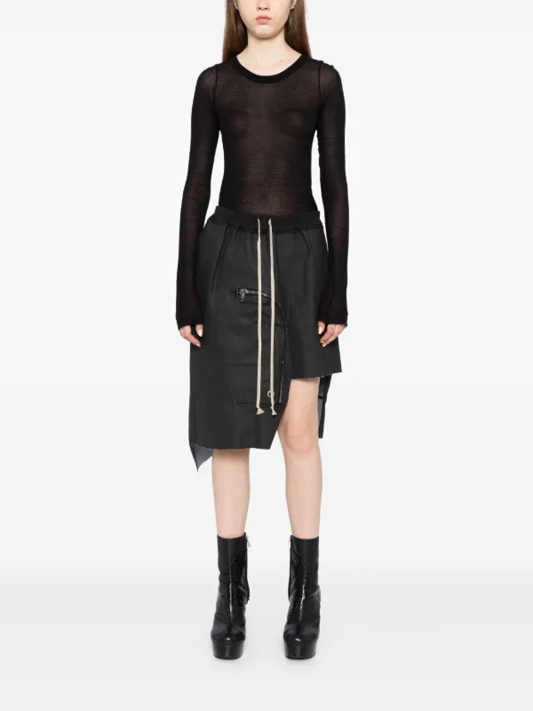 【送料&関税込】Rick Owens Asymmetrical Mini Skirt Rick Owens Asymmetric Skirt | Black | FARFETCH JO