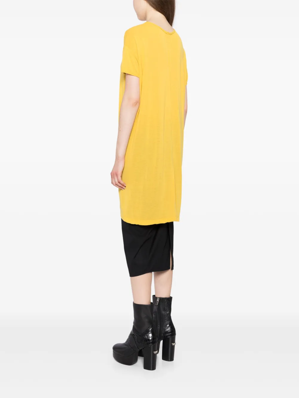Rick Owens Gathered T-shirt In Yellow