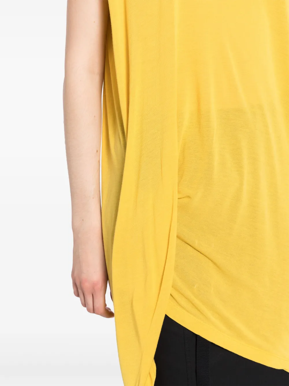 Rick Owens Gathered T-shirt In Yellow