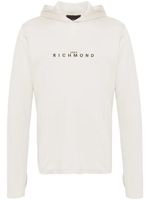 John Richmond loog-embroidered jersey hoodie
