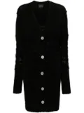 John Richmond cable-knit detailed midi cardigan - Black