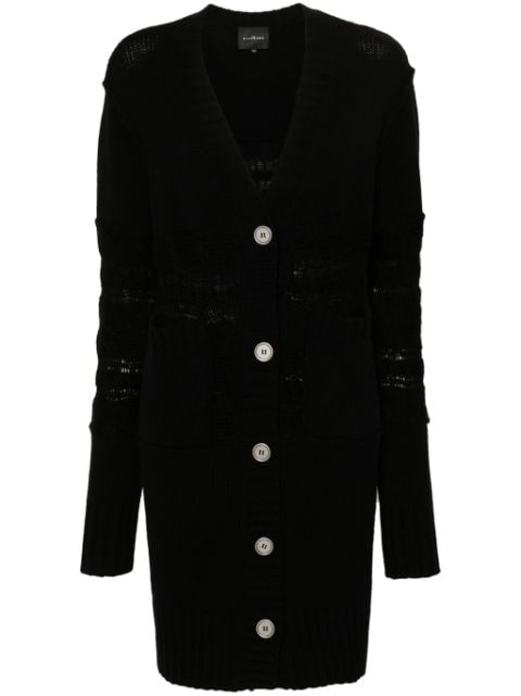 John Richmond cable-knit detailed midi cardigan