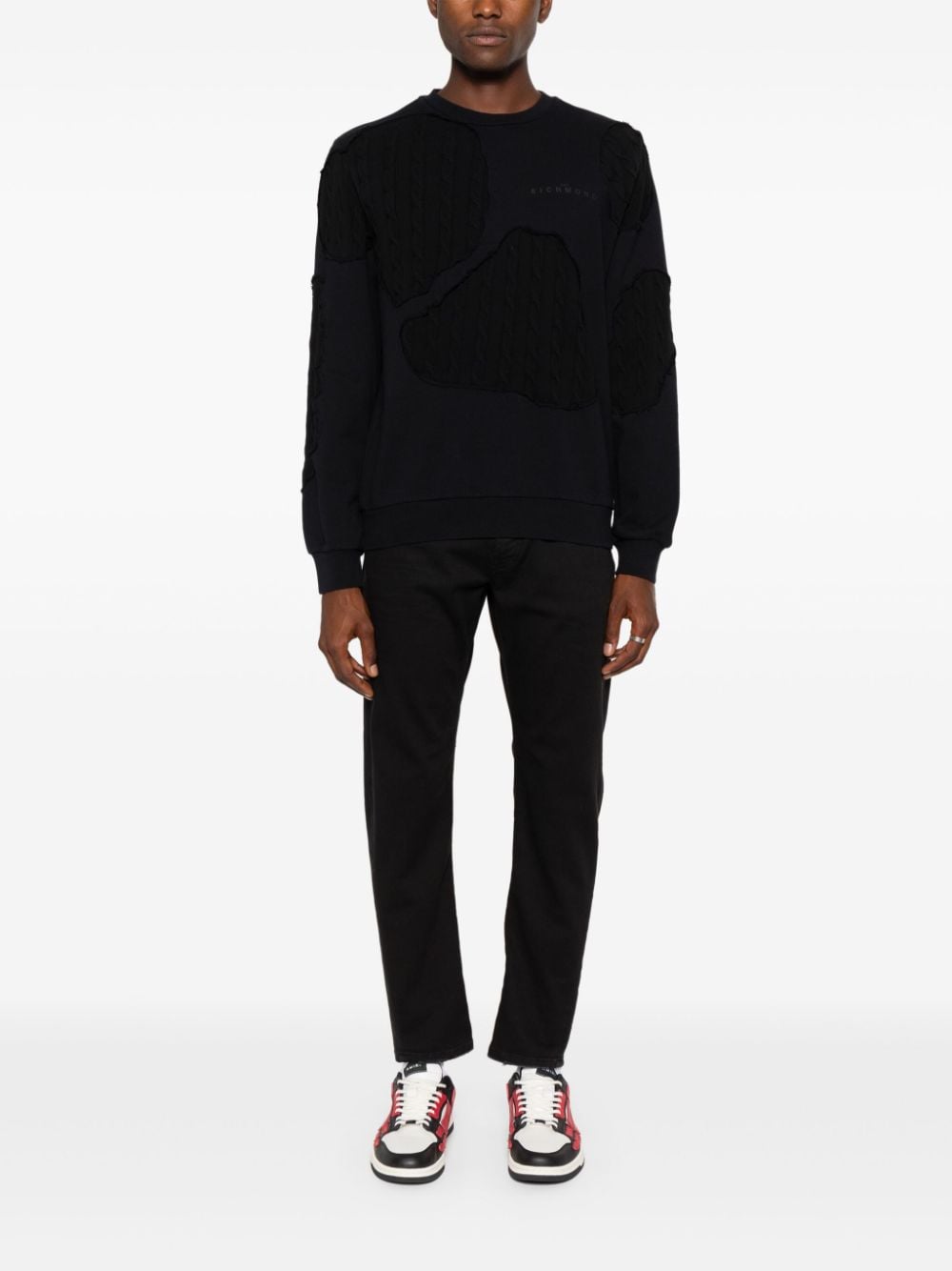 John Richmond Sweater met logoprint - Zwart