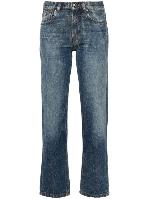 John Richmond logo-patch tapered jeans