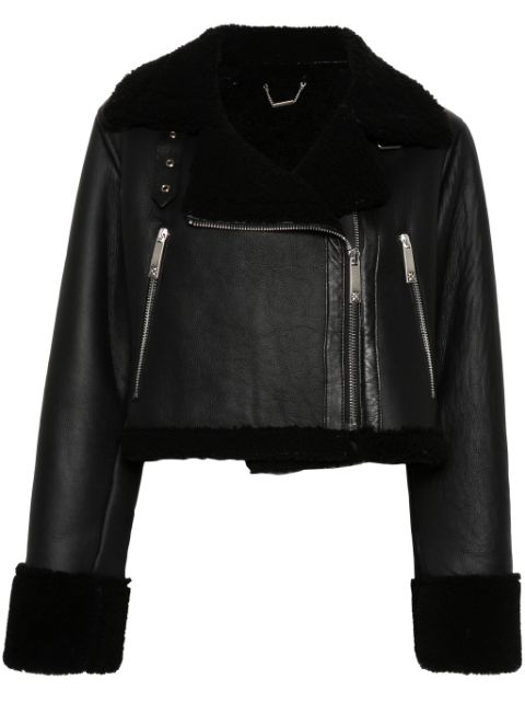 John Richmond leather shearling jacket