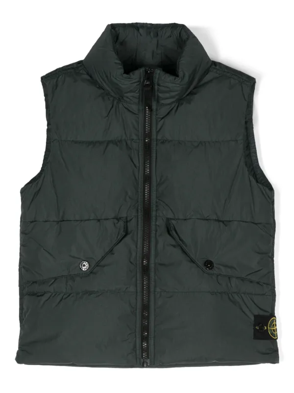 Stone Island Junior Compass badge Padded Vest Green FARFETCH CA