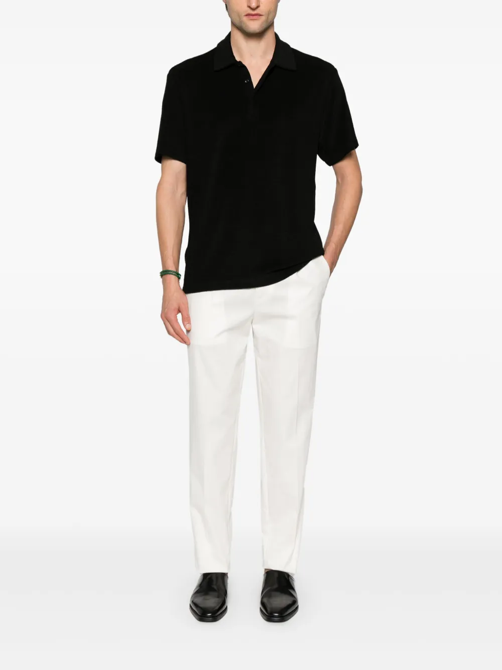 Lardini Poloshirt van badstof - Zwart