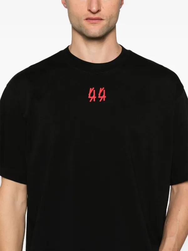 44 LABEL GROUP Camiseta Lasered De Algodão | Preto | FARFETCH BR