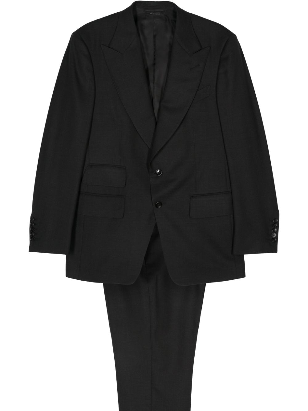 Tom Ford Single-breasted Wool Blend Suit In Black