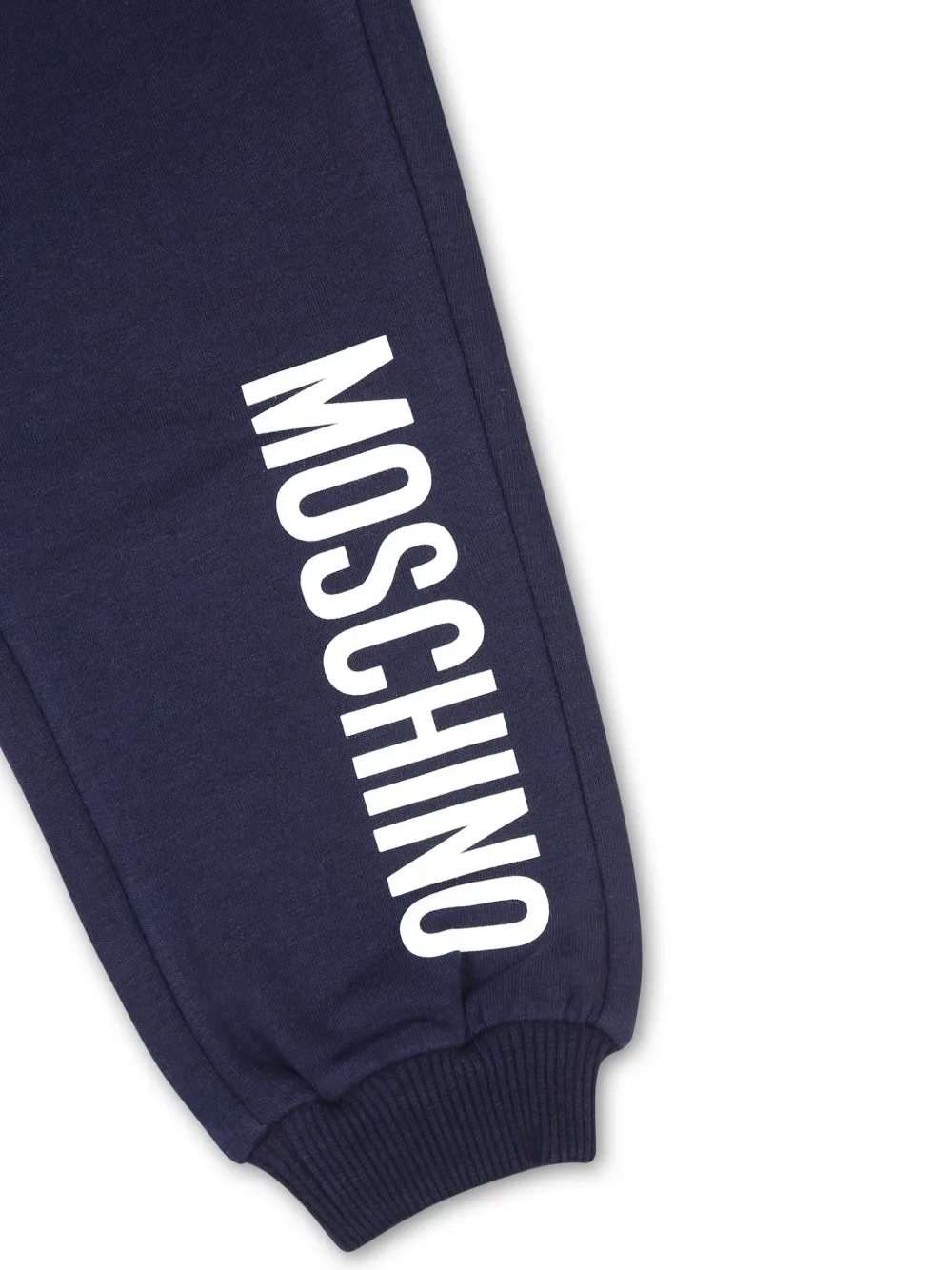 Moschino Logo-print Stretch-cotton Track Pants In Blue