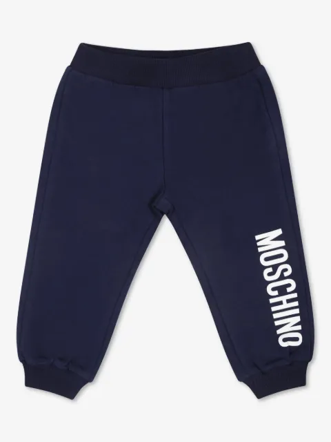 Moschino Kids logo-print stretch-cotton track pants