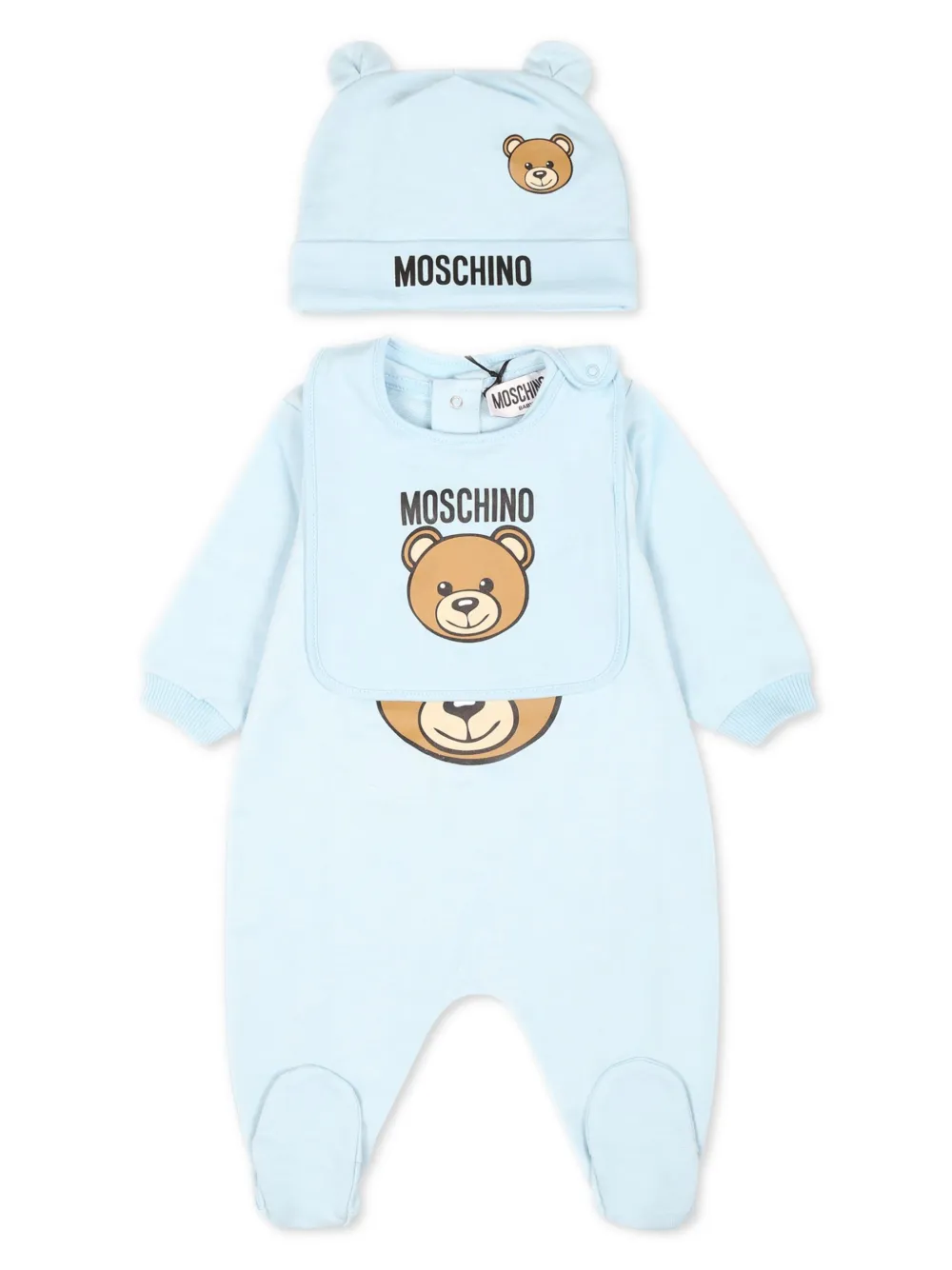 MOSCHINO TEDDY BEAR PRINT BABYGROW SET (SET OF THREE)
