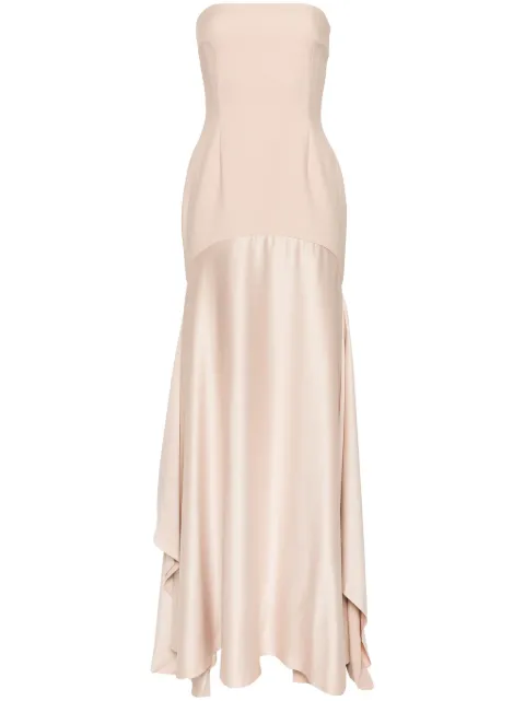 Solace London Alessandra draped strapless gown