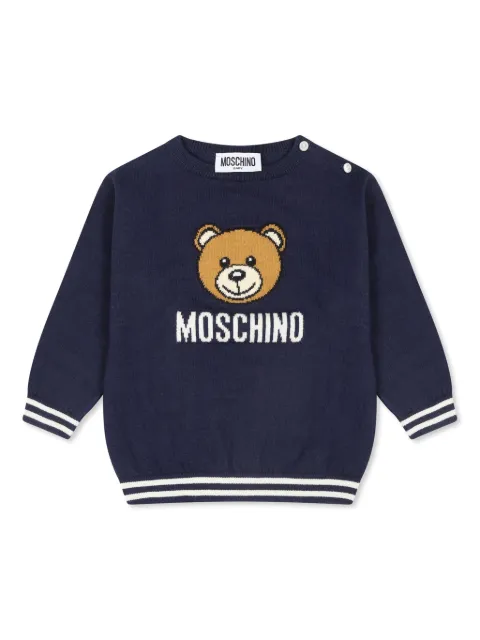 Moschino Kids intarsia-knit logo jumper