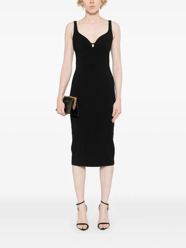 Elisabetta Franchi cup-cut Midi Dress | Black | FARFETCH JO