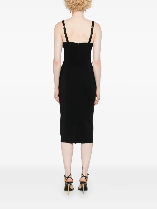 【希少】ELISABETTA FRANCHI カップ ミッドカーフシースドレス Elisabetta Franchi cup-cut Midi Dress | Black | FARFETCH JO