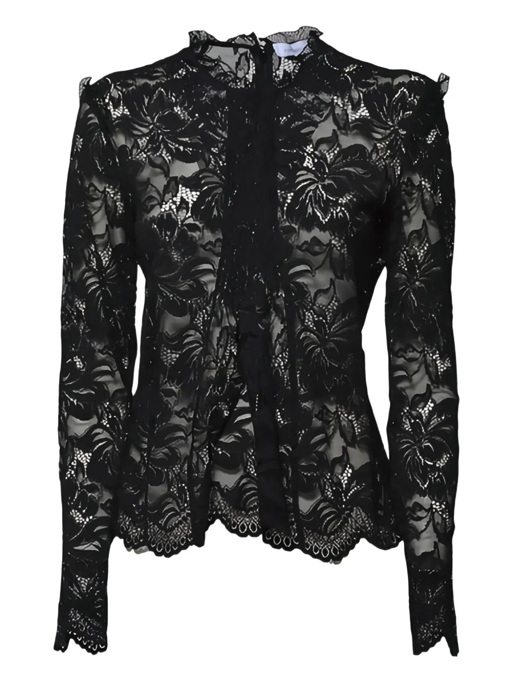 Rabanne floral lace high-neck top | Black | Image 1