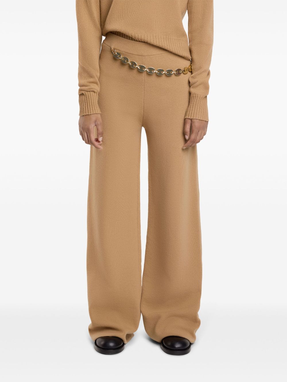 How to shop Rabanne belted knit trousers Women