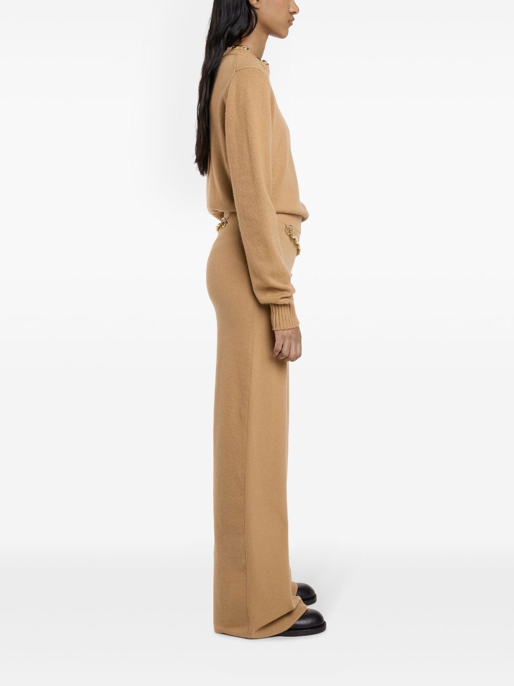 How to shop Rabanne belted knit trousers Women