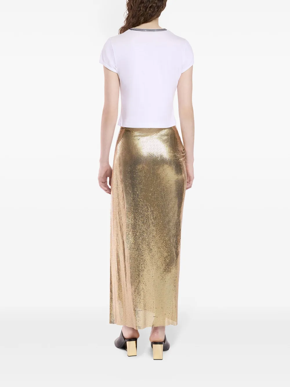 Rabanne Rok met gesmockt detail Goud
