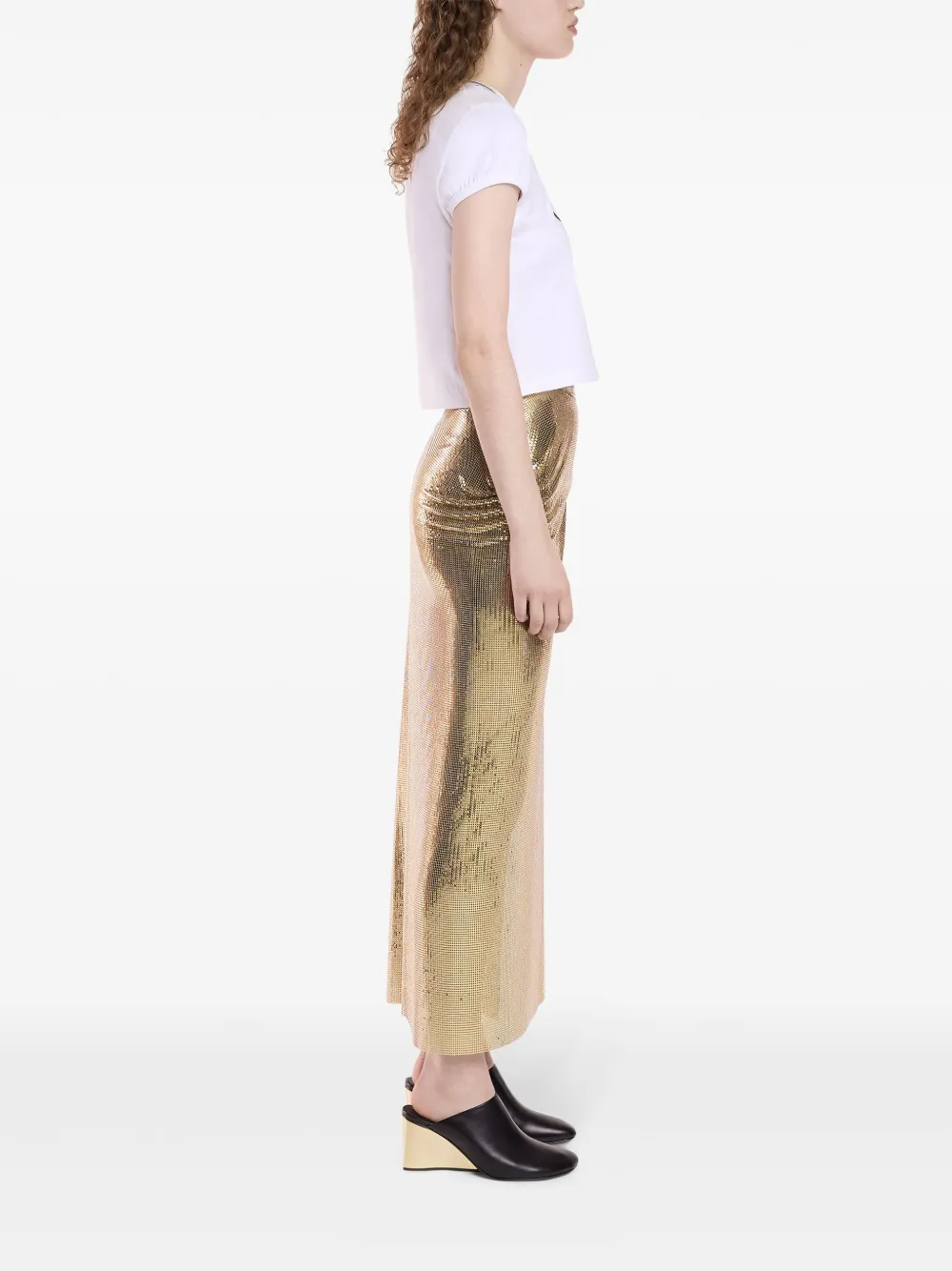 Rabanne Rok met gesmockt detail Goud