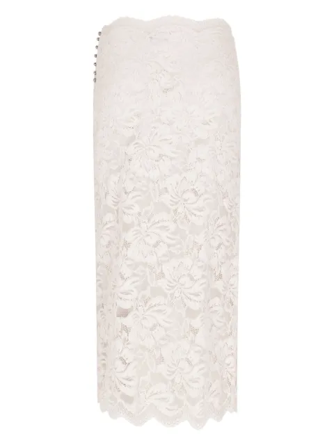 Rabanne floral-lace sheer skirt 