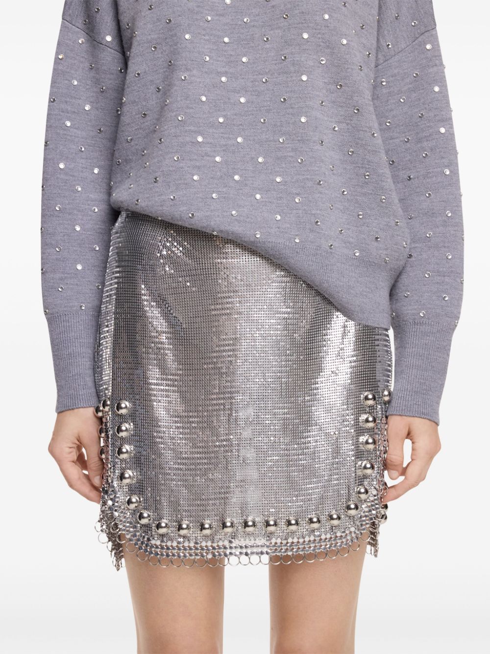 Rabanne stud-embellished mini skirt Women