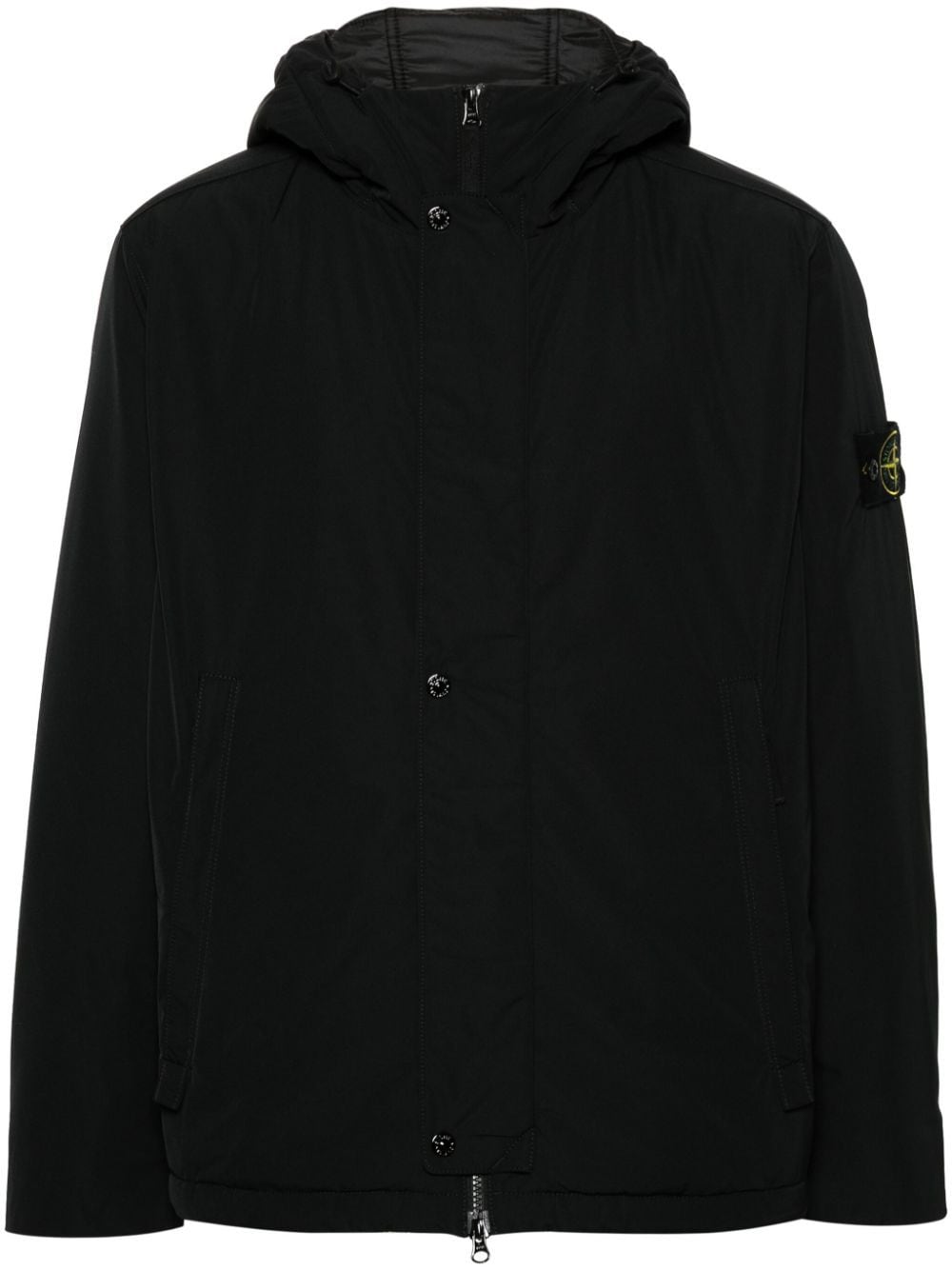 Shop Stone Island Compass-badge Padded Jacket In Black