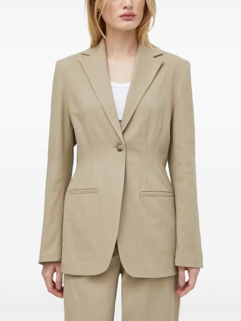 SAMSOE SAMSOE single-breasted notched-lapel blazer | Neutrals | Image 1