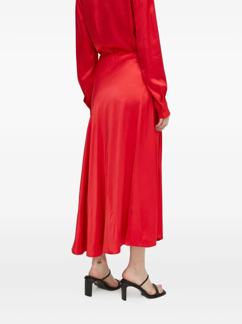 Samsoe & Samsoe Asymmetrical-hem Skirt In Red