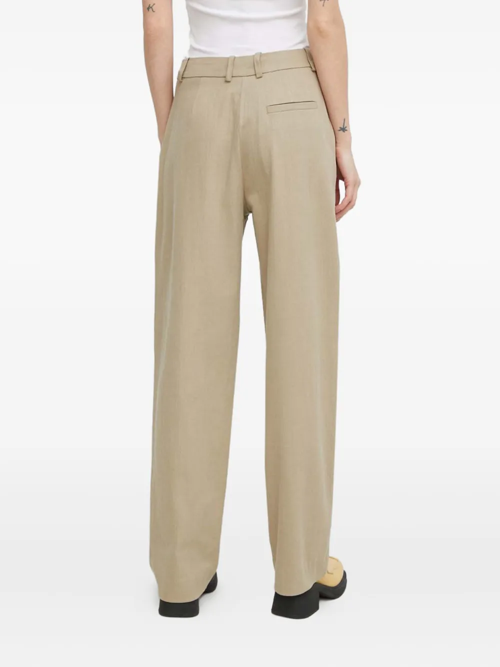 Samsoe & Samsoe Pleated-front Tailored Trousers In Brown