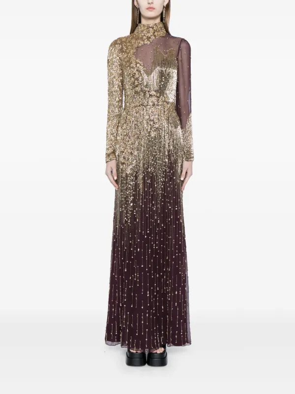 Jenny Packham Starman Sequin Embellished Gown | Purple
