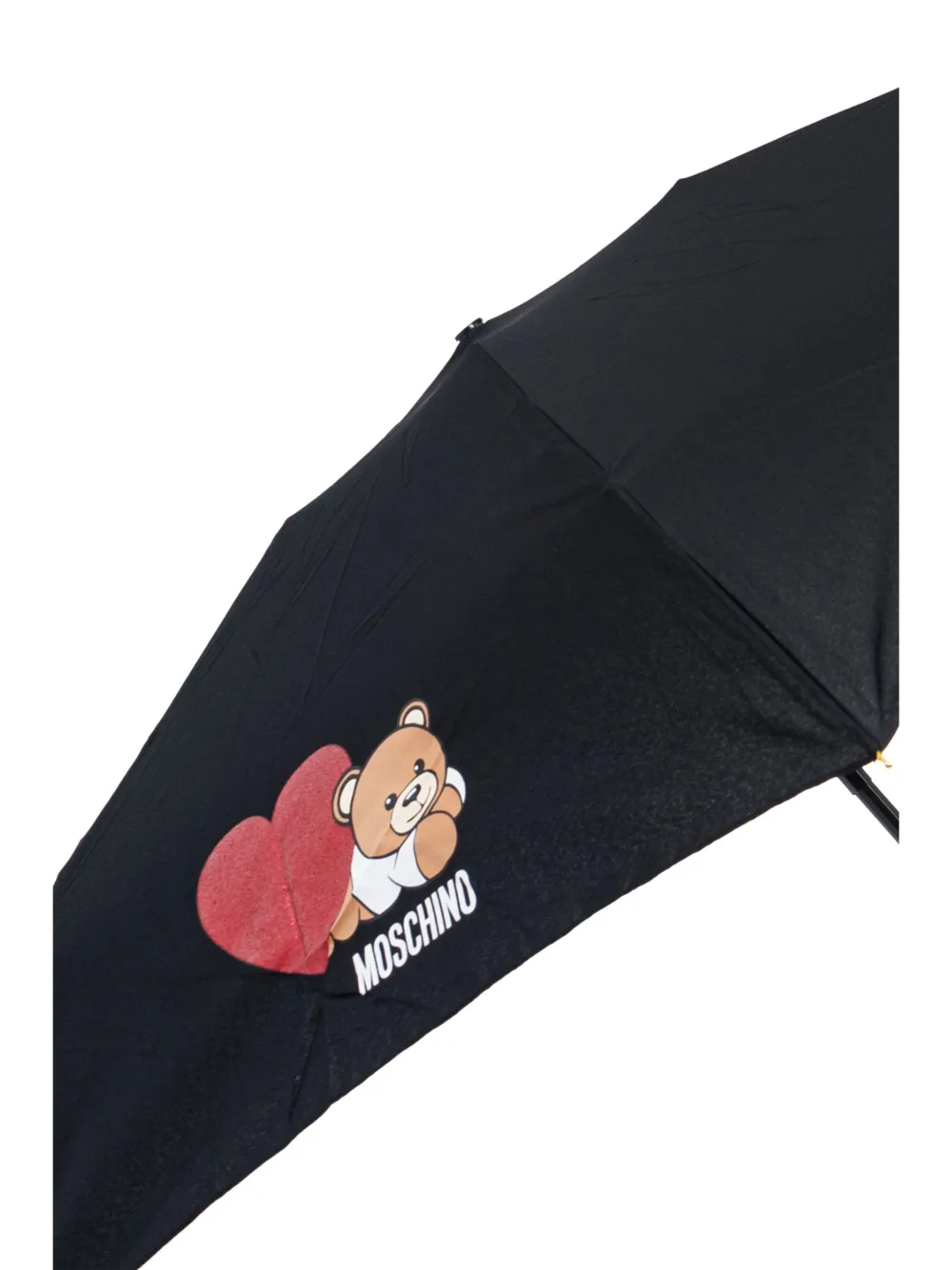Moschino Compacte paraplu met teddybeerprint Zwart