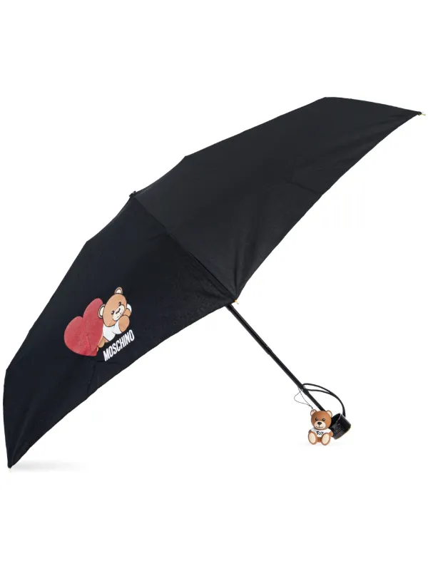 Moschino Teddy bear print Compact Umbrella Black FARFETCH HK