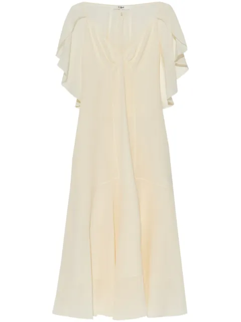 Chloé cape panelled midi-dress