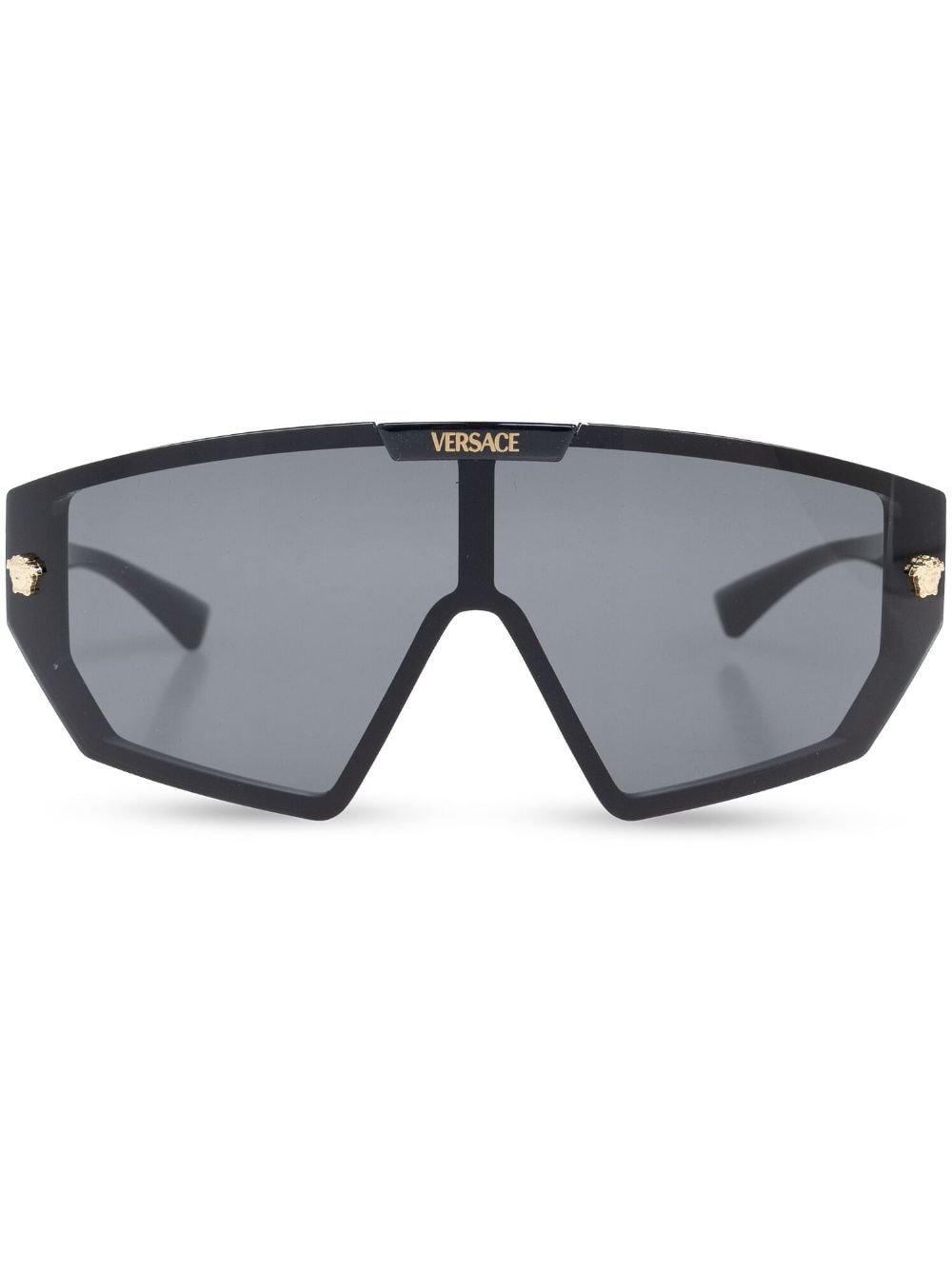 Versace Shield-frame Sunglasses In Black