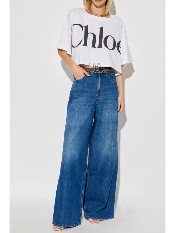 【関税&送料込】Chloe Top White Chloé logo-print Crop Top | White | FARFETCH