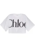 Chloé logo-print crop top - White