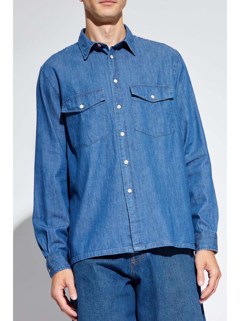 Shop Ps By Paul Smith Denim Shirt In Blue