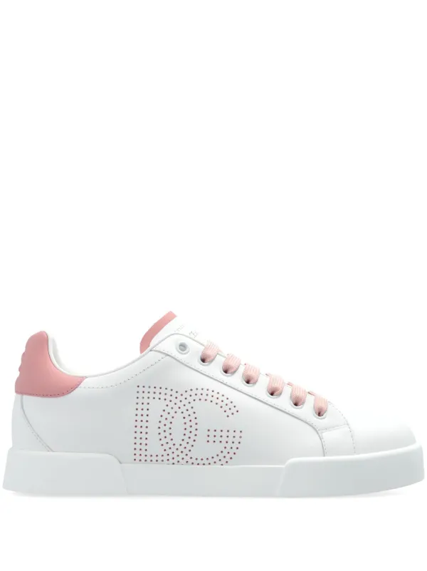 Dolce Gabbana Portofino perforated-logo Leather Sneakers White  FARFETCH IN
