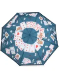 Moschino playing cards-print compact umbrella - Blue