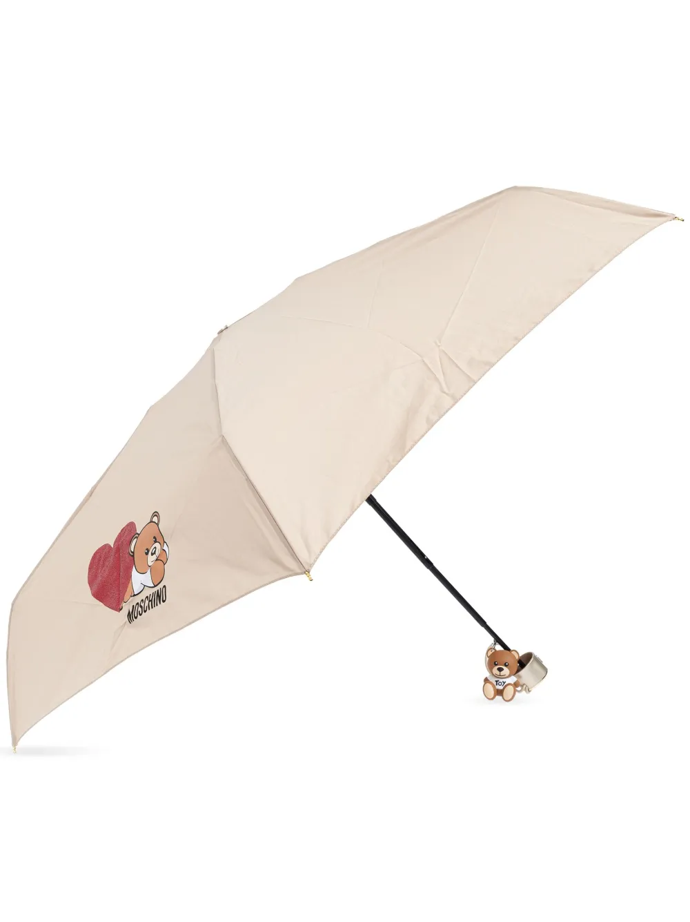 Moschino teddy bear-print compact umbrella - Toni neutri