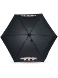 Moschino teddy bear-logo print compact umbrella - Black