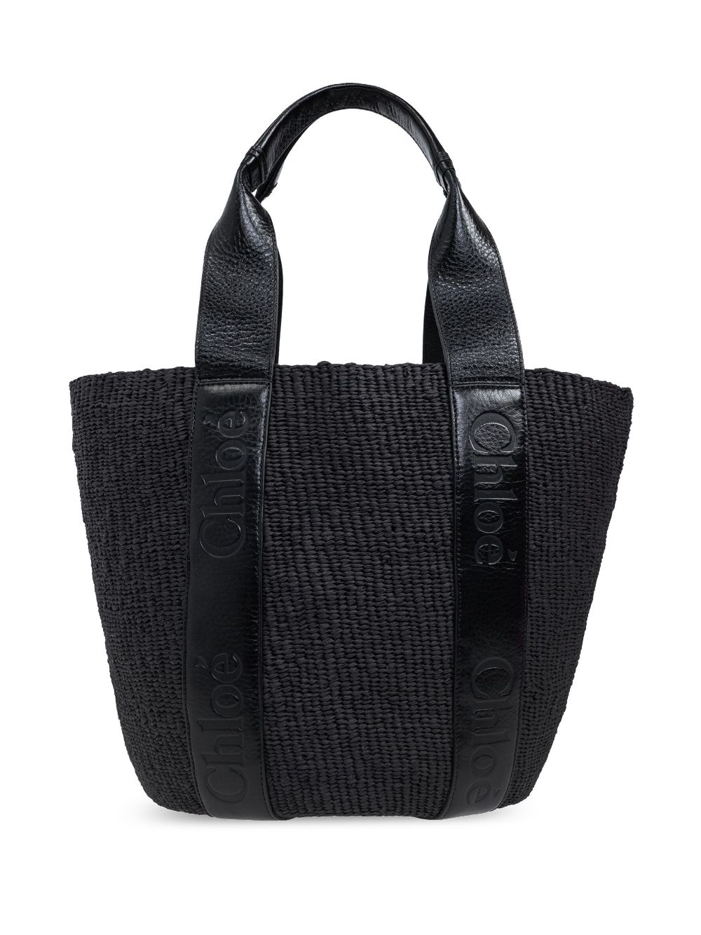 Chloé Large Woody Tote Bag In Black