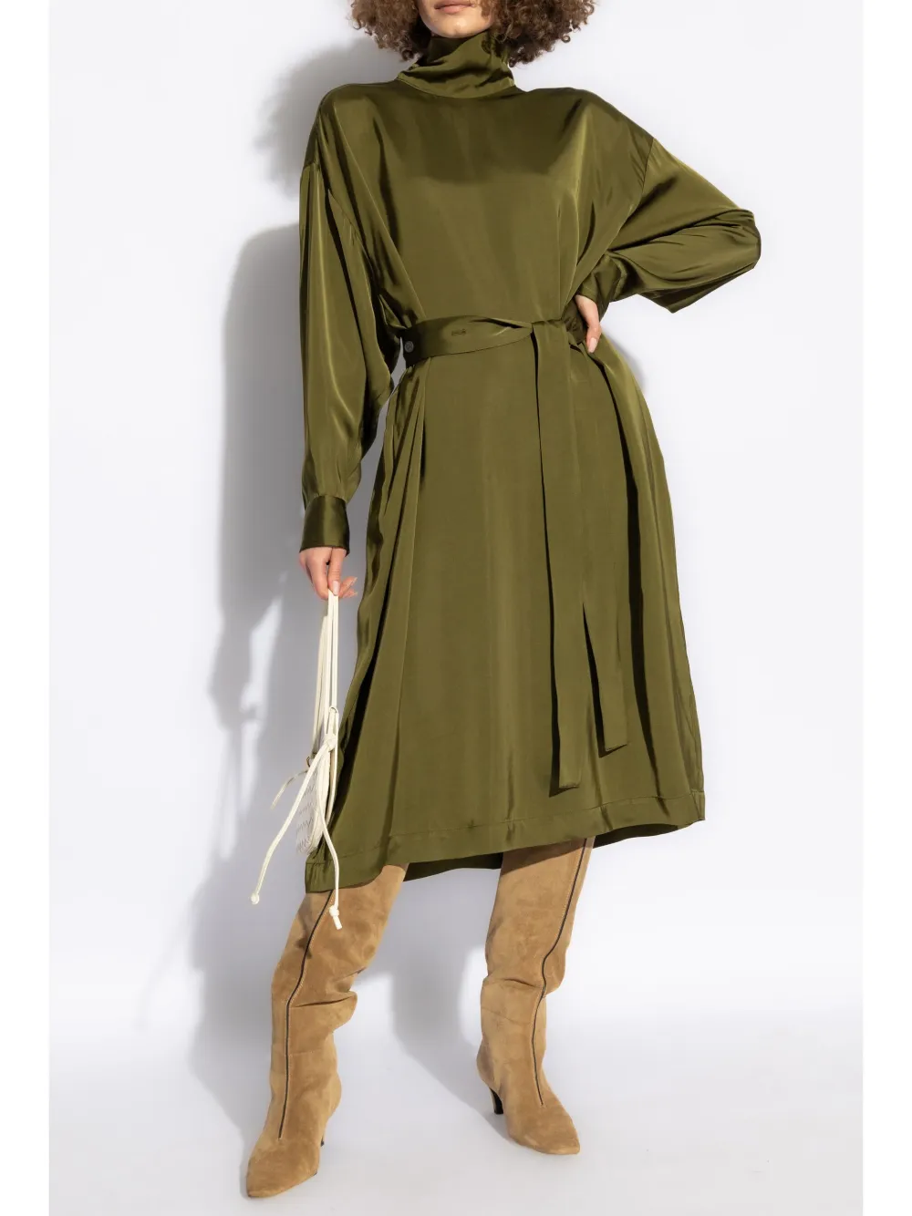 Fabiana Filippi stand-up collar dress - Groen
