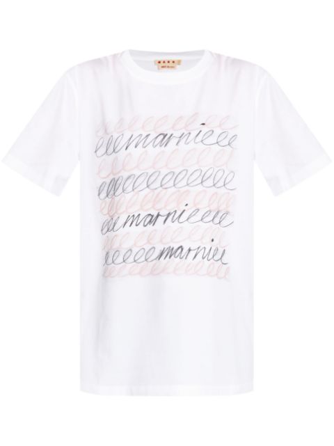 Marni logo-print cotton t-shirt Women