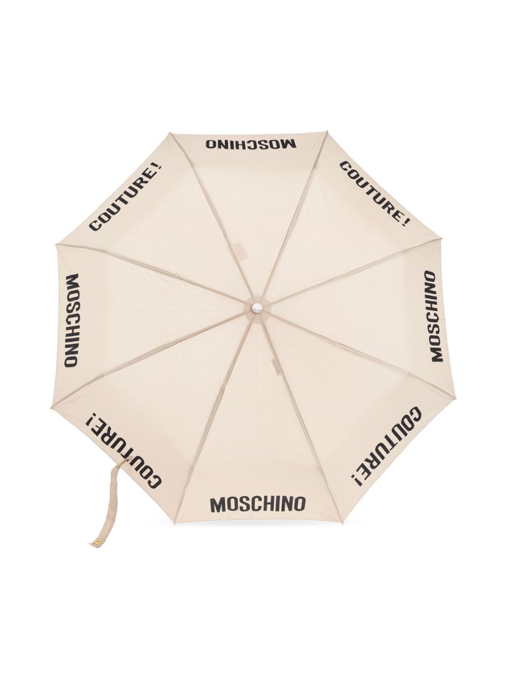 Moschino logo-print compact umbrella - Beige